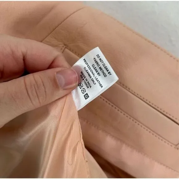 Lovers + friends pink studded heart moto leather jacket size S - Picture 12 of 16